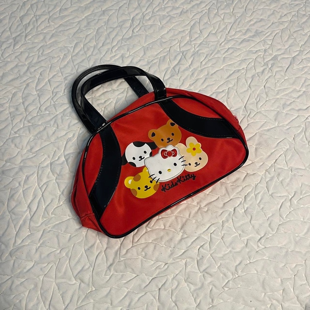Vintage Sanrio Y2k kids Hello Kitty Friends 2001 nylon mini red hand bag happy